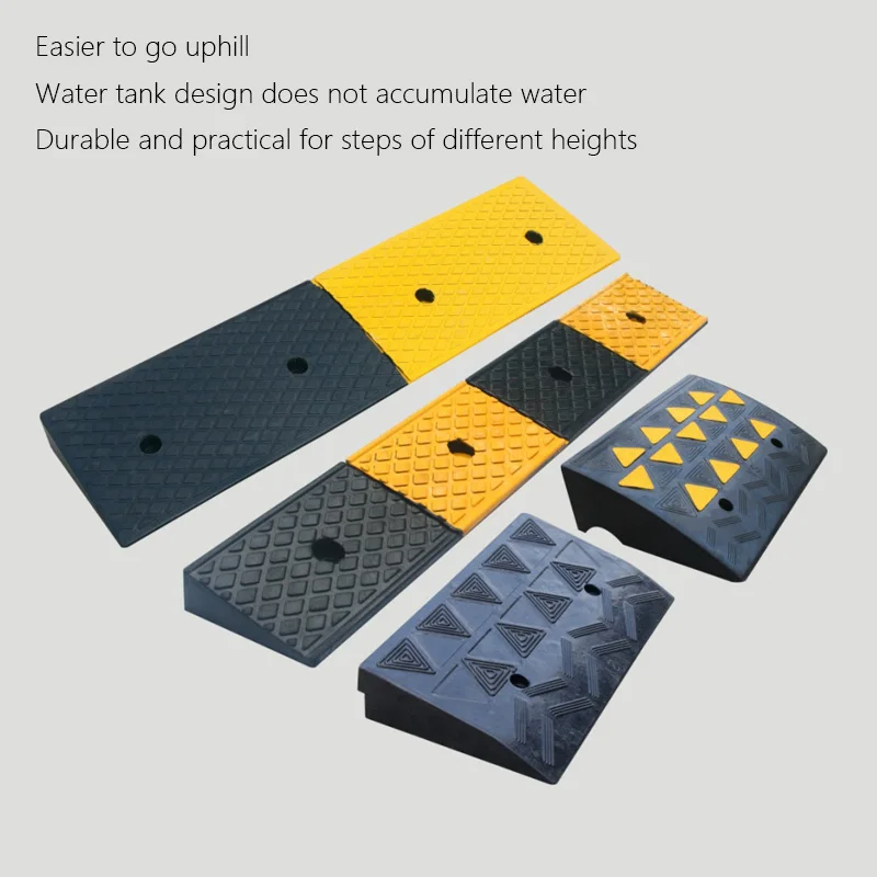 Wholesale Rolled Edge Rubber Roadway Product Accessible Accessory Driveway Curb Ramp Tire Chocks Wheel Stoppers Car Plastic