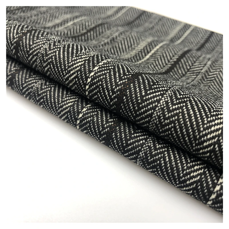 Модная пряжа окрашенная ткань трикотажная жаккардовая полиэфирная нейлоновая ткань для пальто