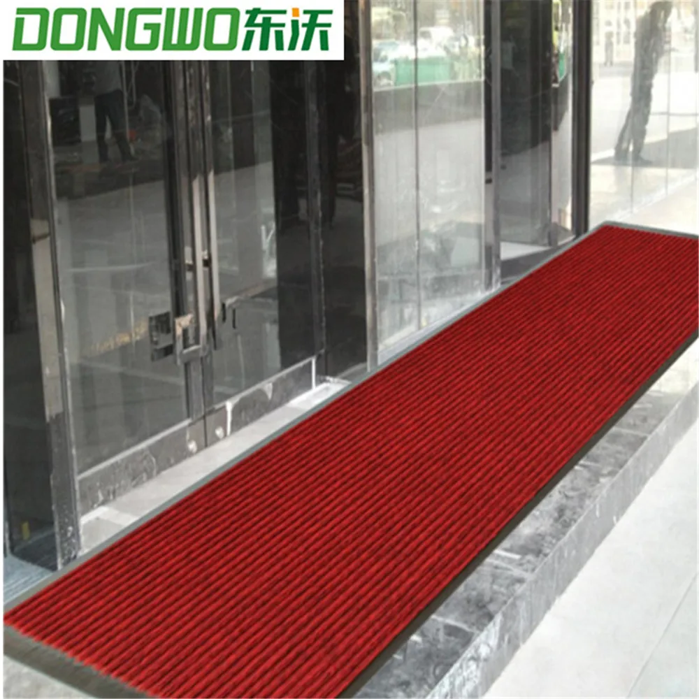 Vinyl backing double ribbed entrance door mat for door use