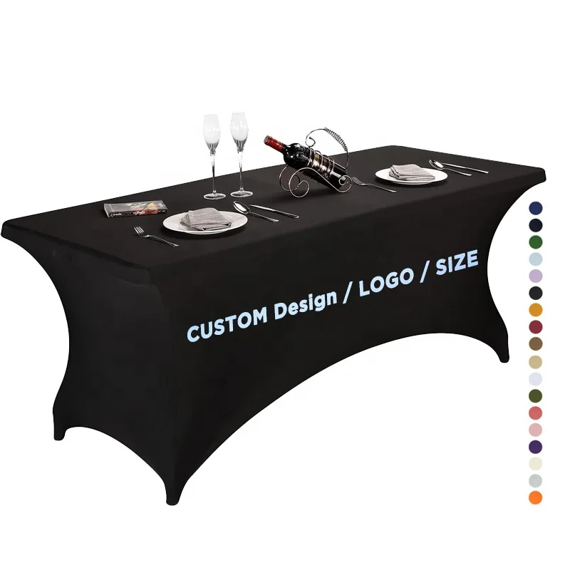 XD755 Customized Logo Sublimation Printed Polyester Waterproof Fitted Stretch Spandex Table Custom Trade Show Cover Table Cloths