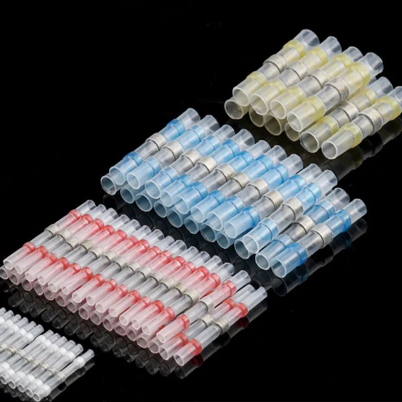 Red Heat Shrink Soldering Sleeve Terminals Insulated Waterproof Butt Connectors Electrical Wire Soldered Terminals