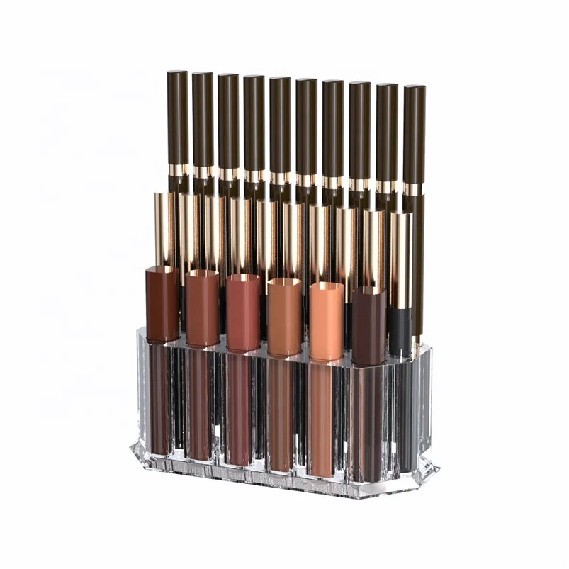 
new arrival clear tube make up display plastic organizer eyelash brush holder stand plastic makeup organizer 