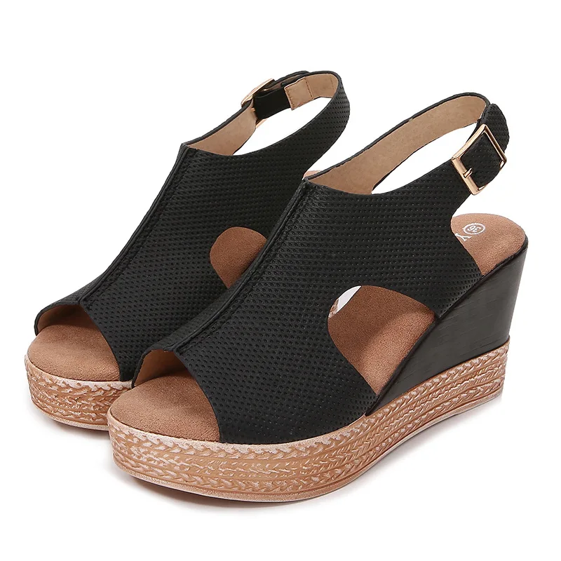 hot sale high quality summer shoe lady girl sandal wedges beach platform fashion high heeled sandals woman
