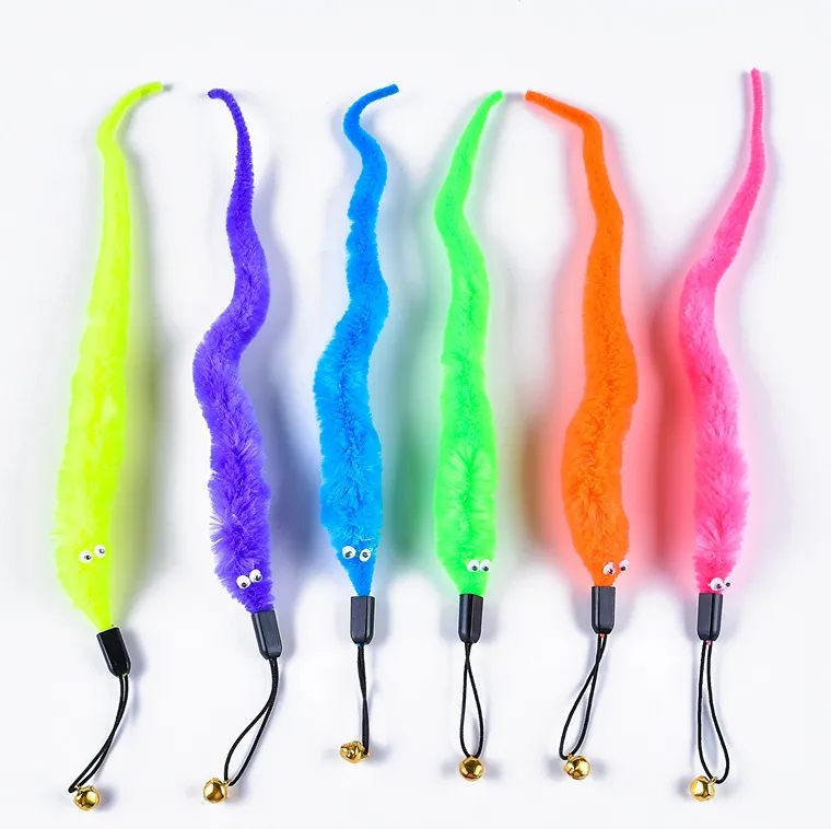 Cat Teaser Long Stripe Insect Shape Cat Toy Head Changed