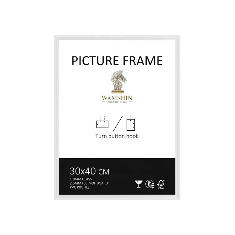 Decorative wall photo frame A3 A4 A5 30*40cm square picture frame pvc art plastic frame