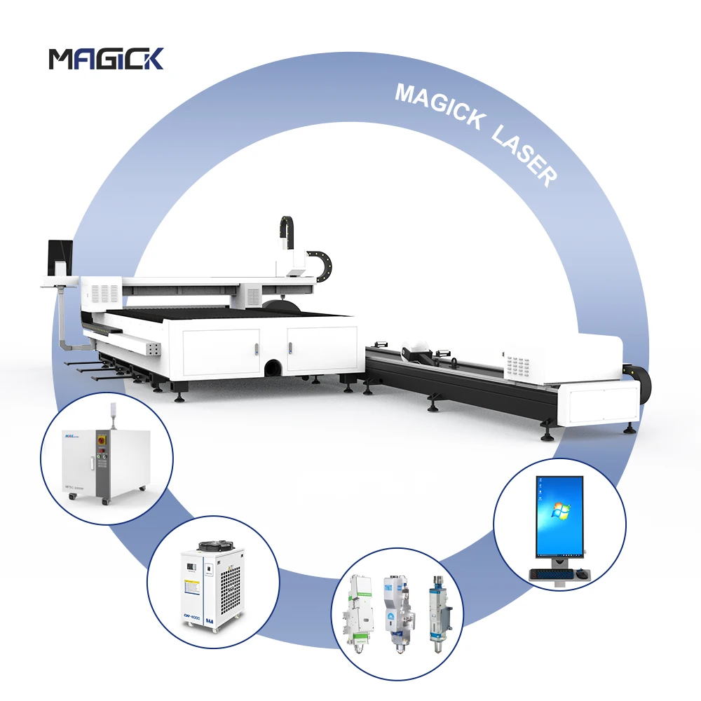 Chinese fiber laser cutting machine for Circular Square Metal Pipe Tube and sheets cutting machine