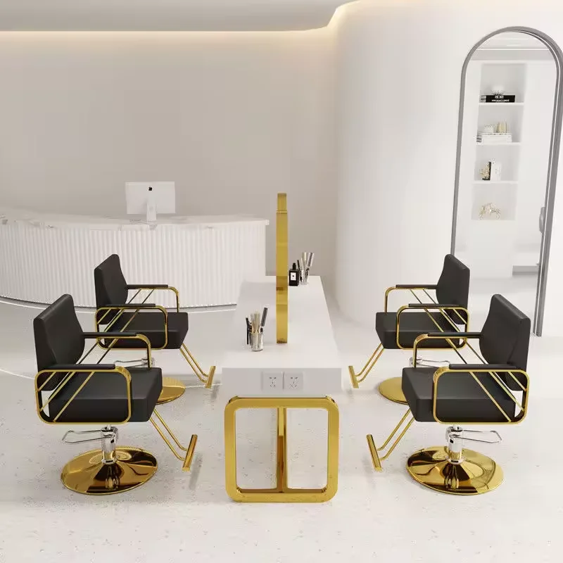 French Design Salon Barbershop Barber Chairs Hairdresser Used Men Hydraulic Barber Chairs