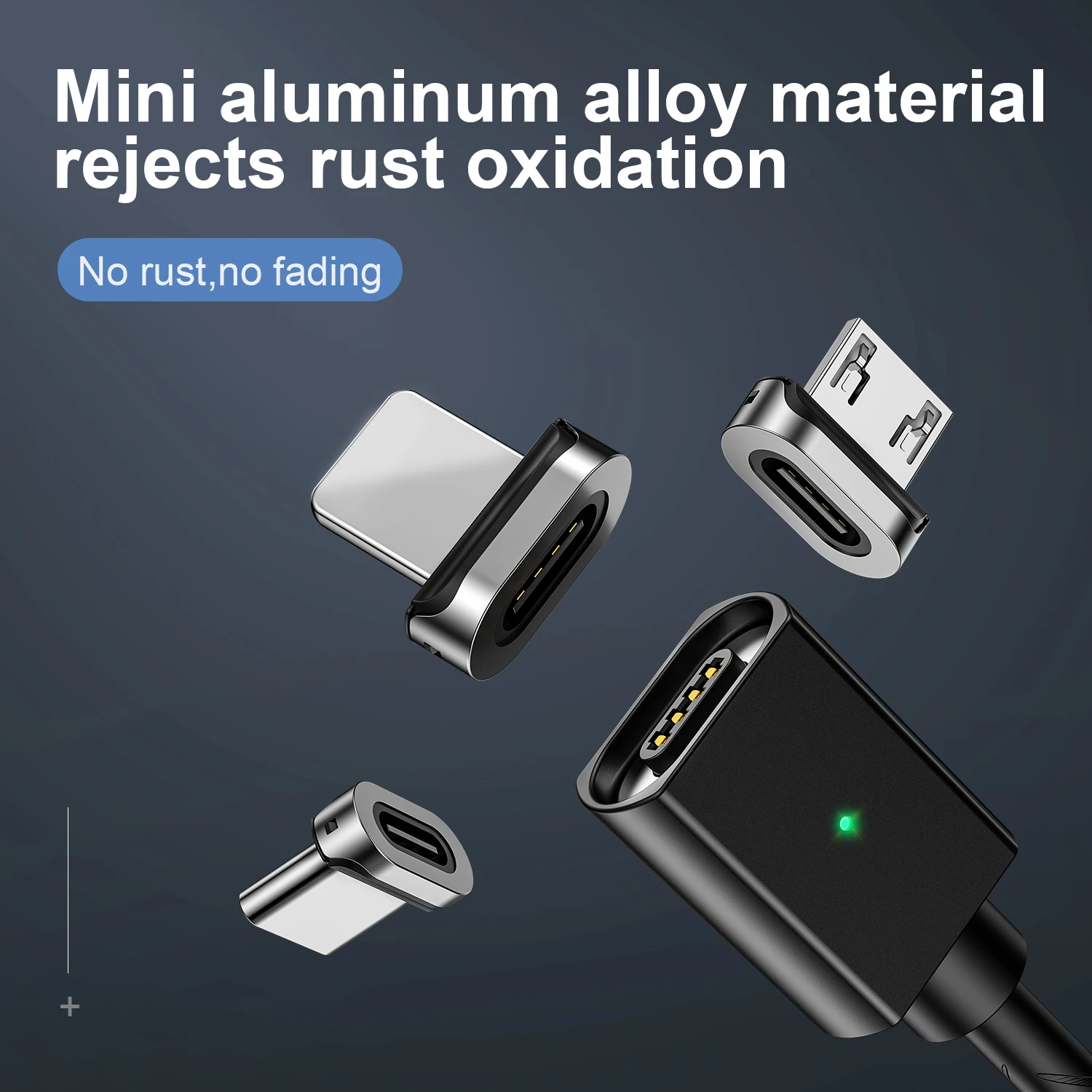 factory selling LED indicator magnetic 3A fast charging cable USB type C micro IOS data cable for Iphone Android phone