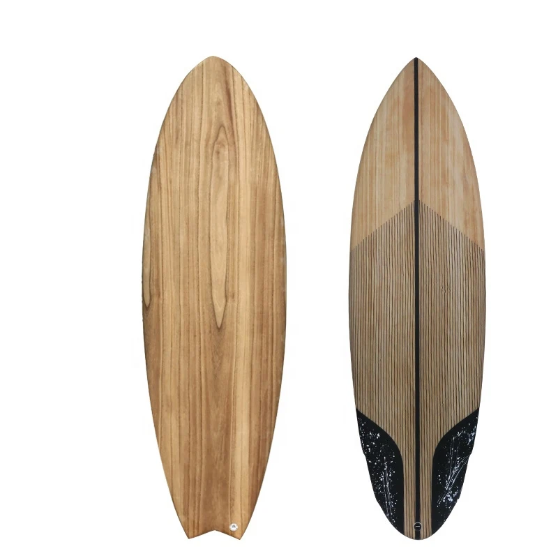 HIFUN Ultra Thin Full Wood Wake Surfboards Real Wooden Wake Surfboards Customized Fiberglass Wake Board