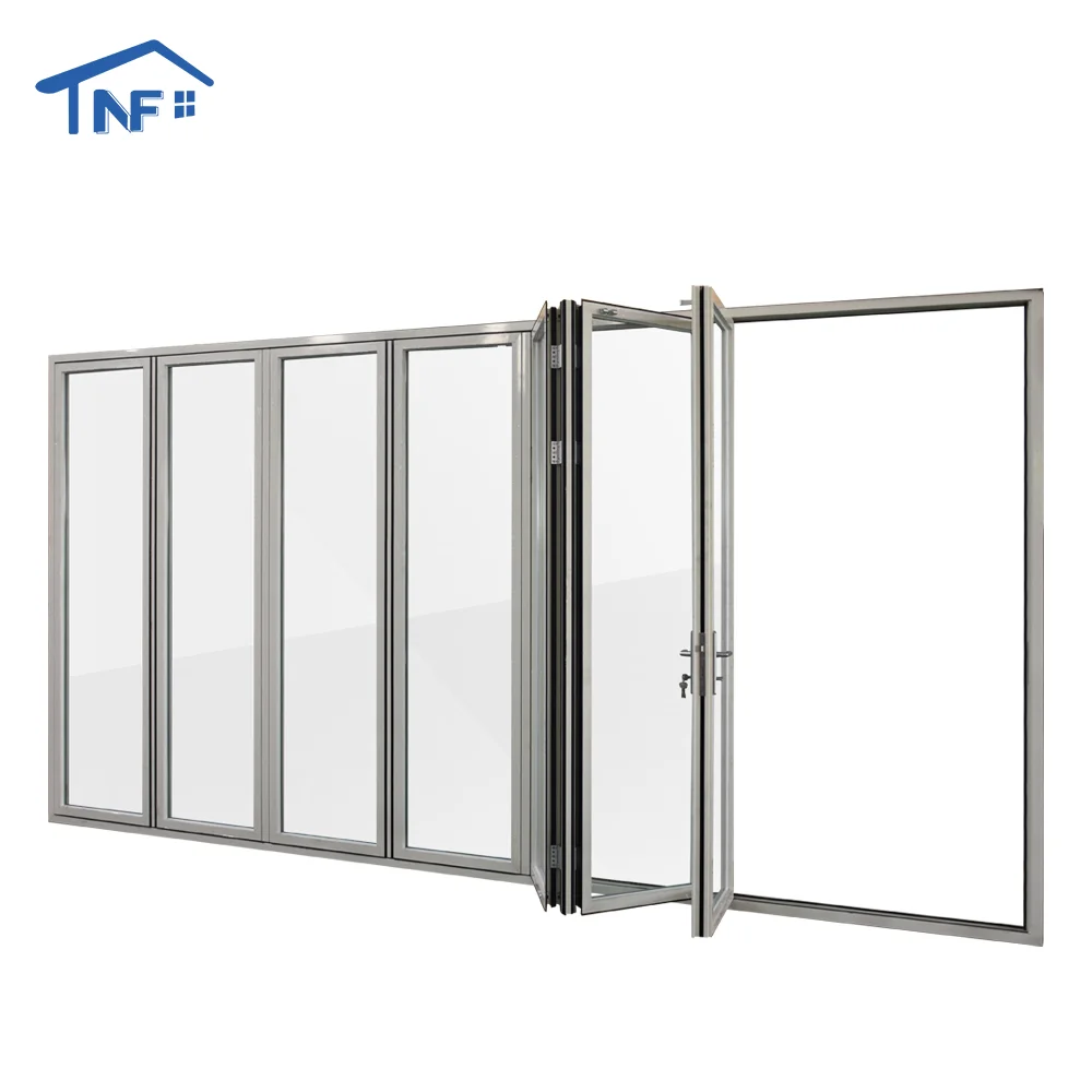 Australia AS2047 standard thermal break silver color double glass folding sliding patio door