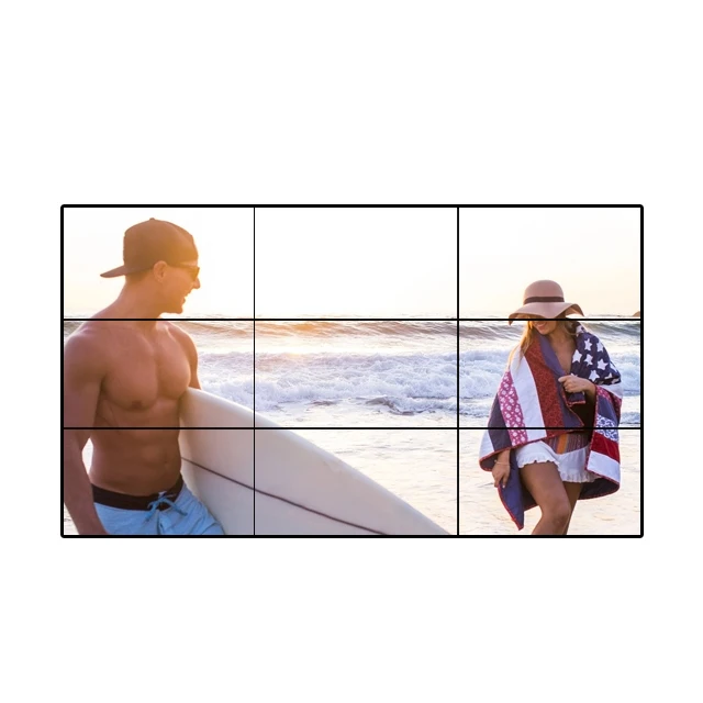 55 inch back light 700 nits wall mounted  LCD video wall with narrow bezel 1.8 mm 3.5 mm