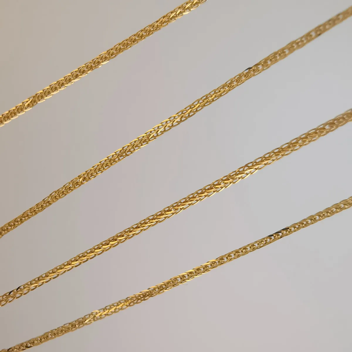 
Genuine 18K solid Gold Chopin chain necklace AU750 necklace fully gold Chopin chain 0.5mm width 