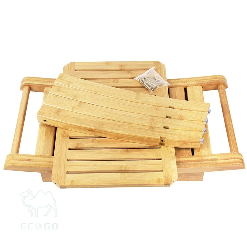 Bamboo shower stool shower bench spa seat with 2-tier storage racks shelf for indoor & outdoor