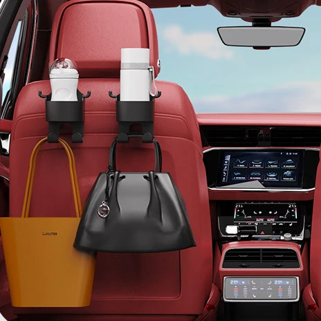 3 in 1 Universal Auto Strong Hanger Car Vehicle Back Seat Headrest Hook with Mobile Phone Holder and cup holder