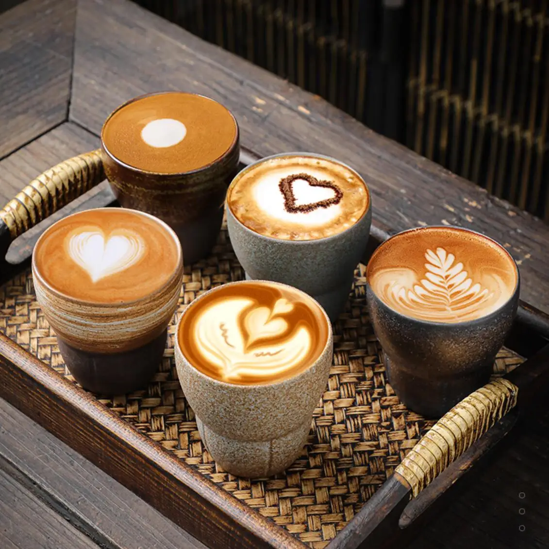 Hot Selling New Designs Tableware Arabic Retro Stoneware Matte Ceramic Clay Coffee Water Cup