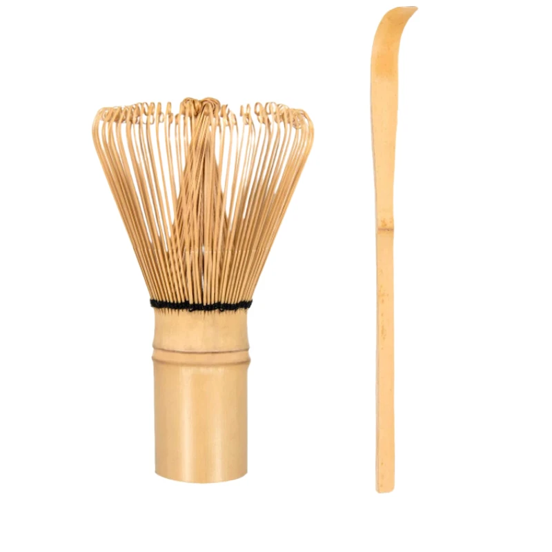 Matcha Whisk Set Bamboo Whisk with Tea Scoop Chashaku Chasen Set for Tea Ceremony 100 Prongs