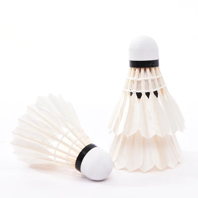 Professional Hot Sale High Quality Badminton Ball Shuttlecock White Goose Feather Sports Training Badminton Ball Shuttlecock