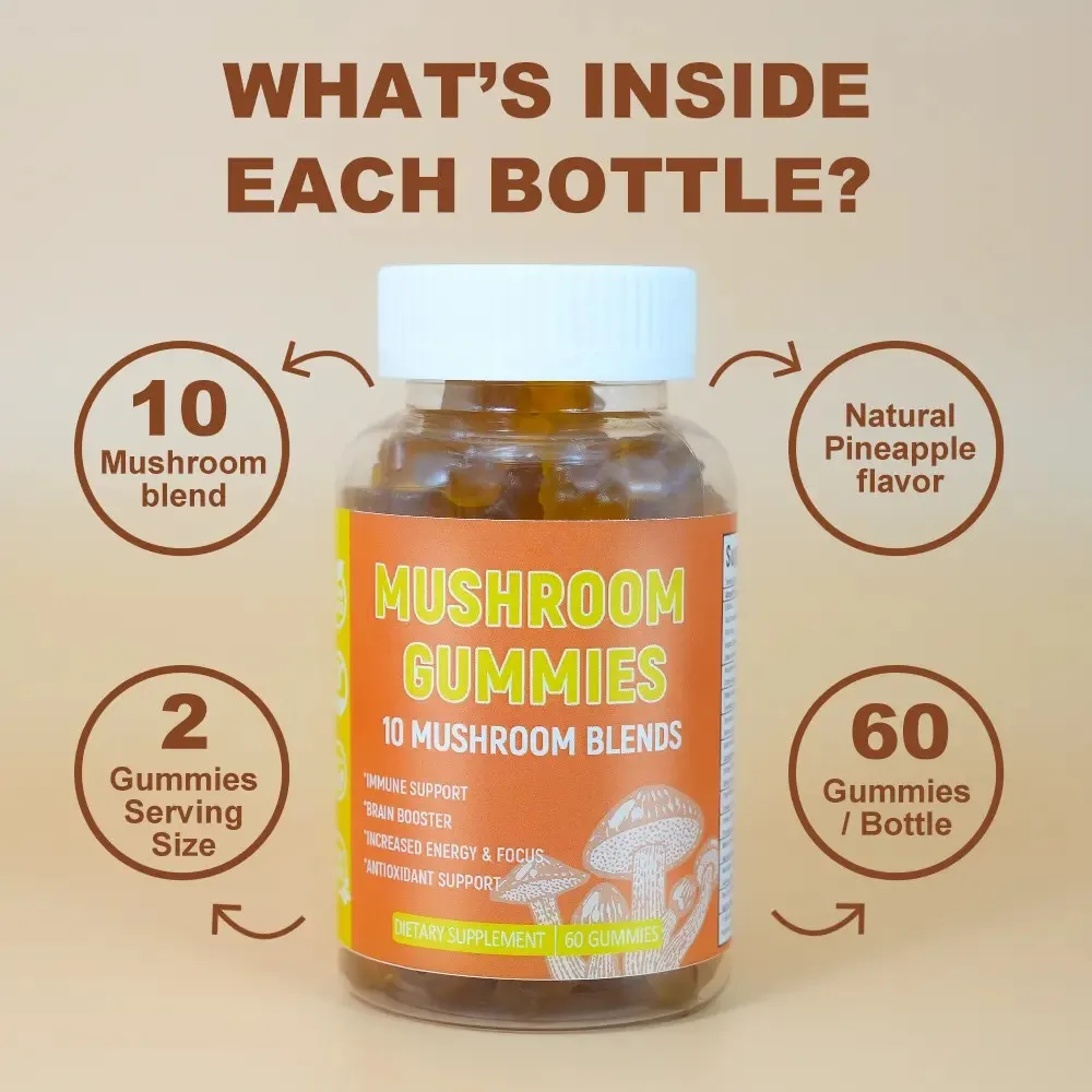 Lifegarden Oem Vegan Powerful Complex Amanita Mascaria Mushroom Supplements Private Label Mushroom Gummies Dropship