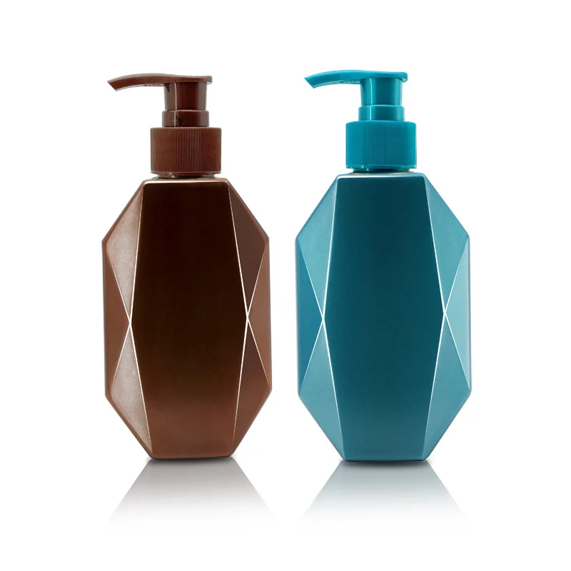 Luxury Amber frosted Shower Gel container 250ml 500ml shampoo lotion pump bottle container for shampoo