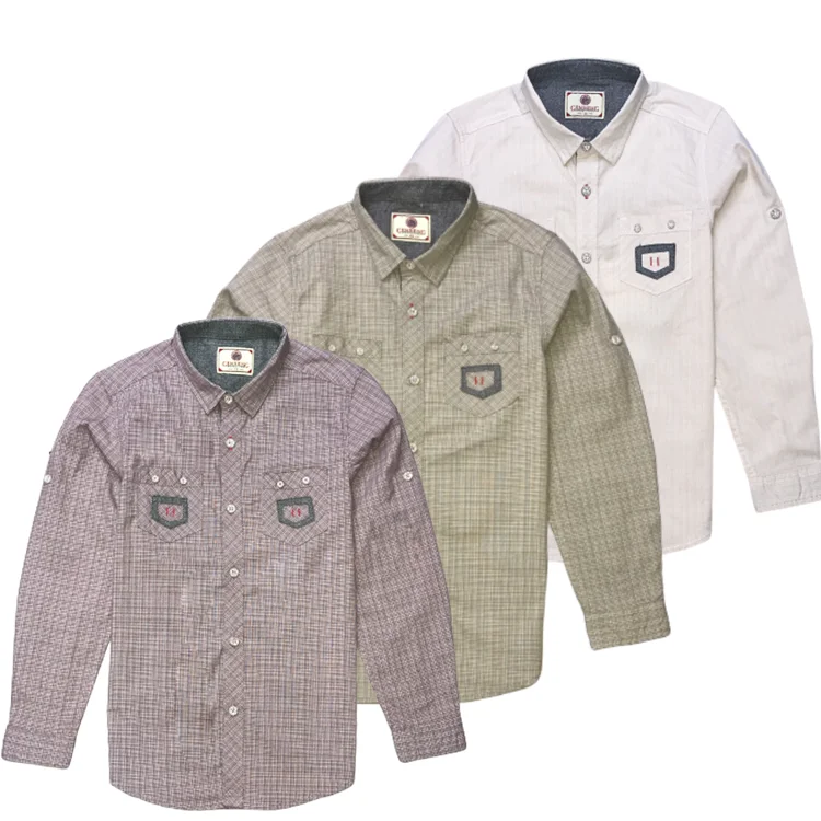 
Model Number 3A271445F Wholesave Girls Boys 100% Cotton Long Sleeves Shirt Kids Shirt 