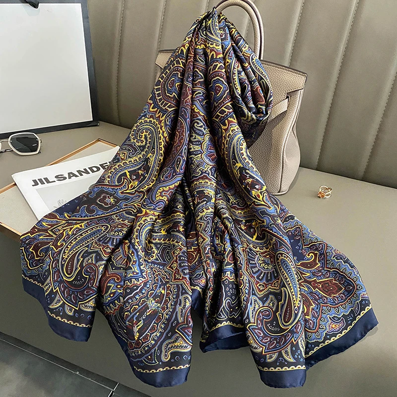 Egyptian Producing Finest multi silk scarf supplier Natural women long 90*180cm Adult