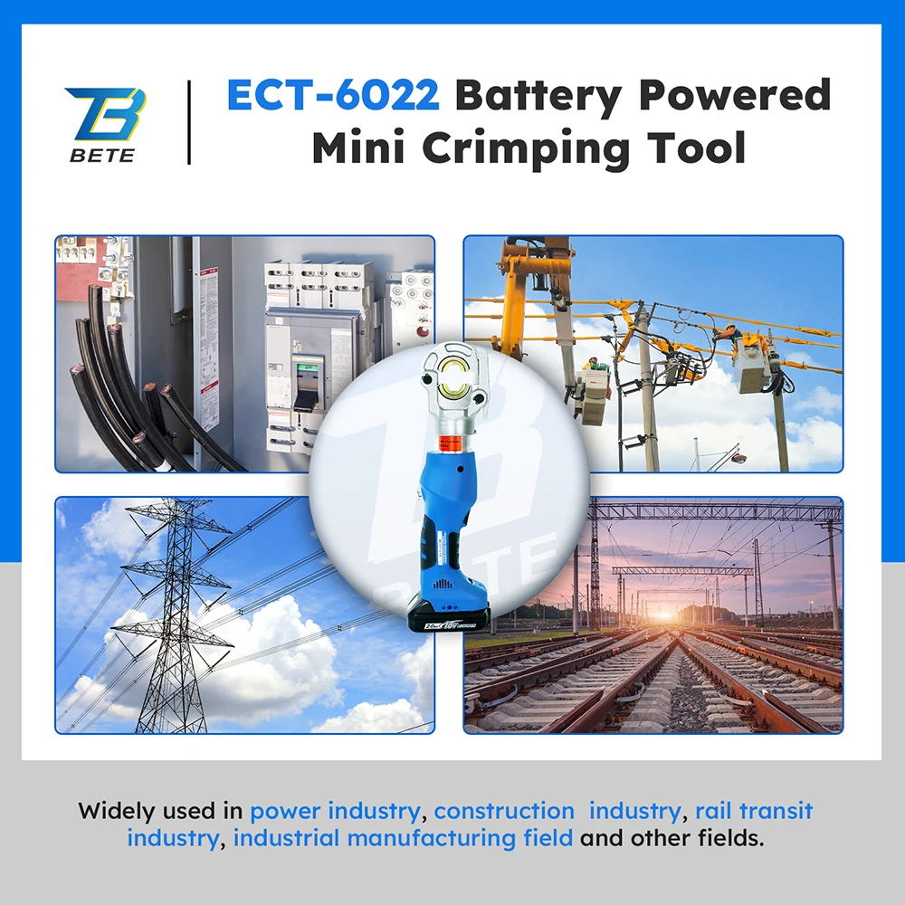 ECT-6022M Mini Intelligent 6T Electric Battery Hydraulic Cable Lug Crimping Tools
