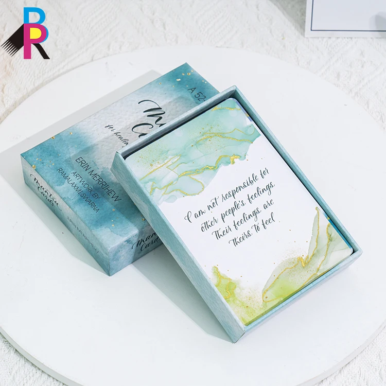 Wholesale  OEM Custom Printing Self Care Gift Box Kit Encouragement Card Deck Perfect Gift Affirmation Cards to Help Yourself