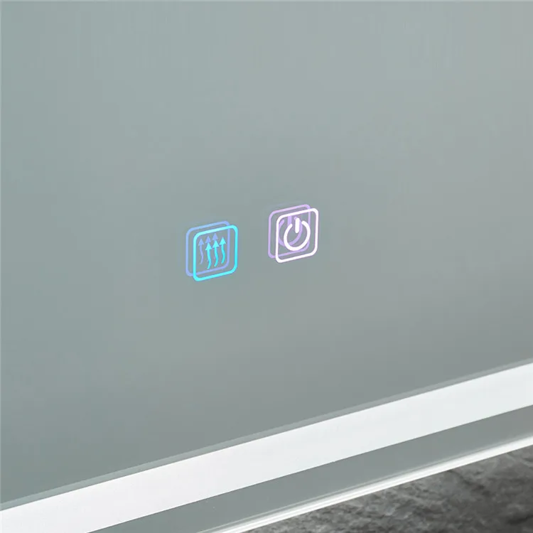 Stainless Steel framed Modern Style Smart Anti-Fog And Weather Forecast Bathroom LED Makeup Mirror