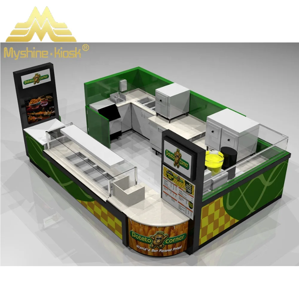 Hot Modern Style Design Prefab Potato Chips Kiosk for Sale Fast Food Retail Kiosk