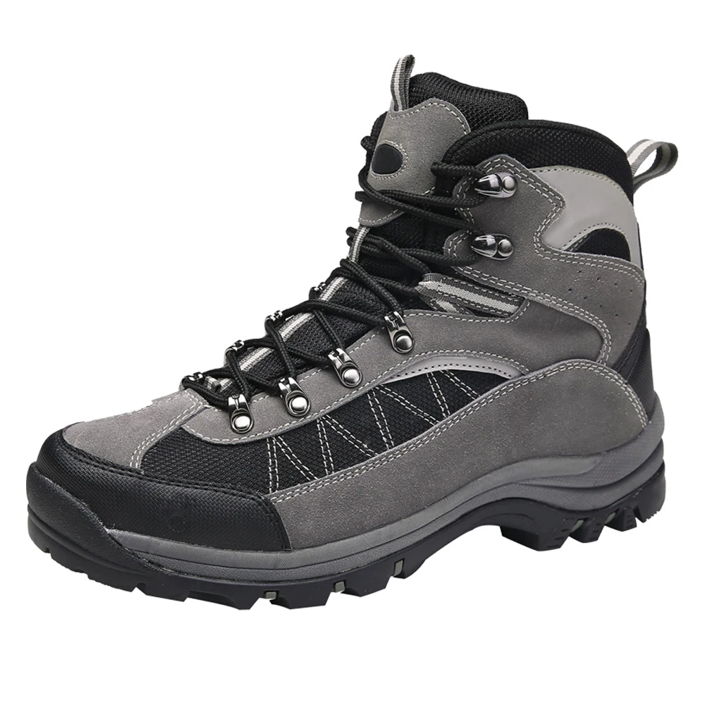 XINXING Custom Middle Top Grey Combat Tactical Boots Anti Slip Wear Resistant Camping Trekking Hiking Shoes