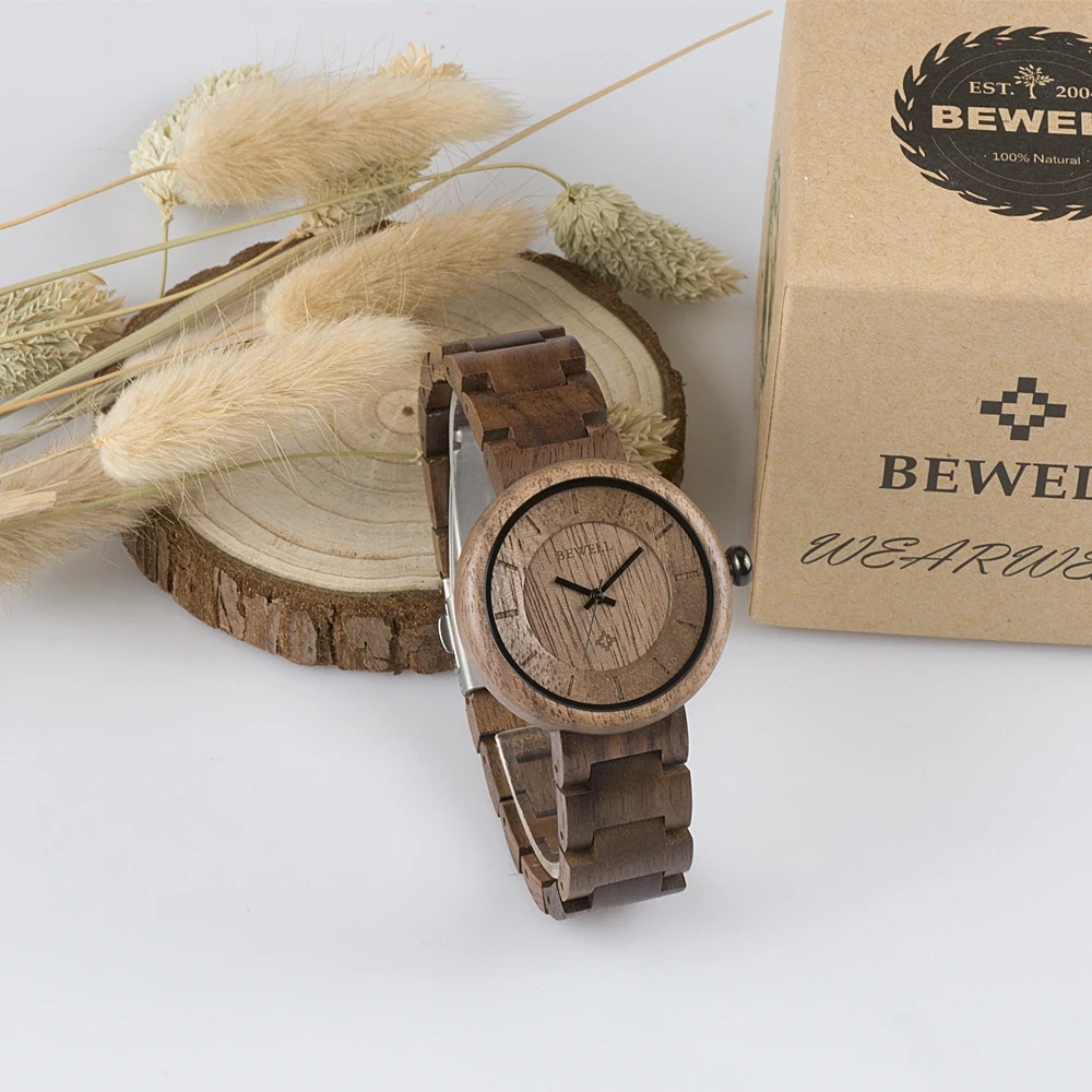 Minimalist Style Wholesale Price Japanese Movement Brand BEWELL Wood Watch For Men Women