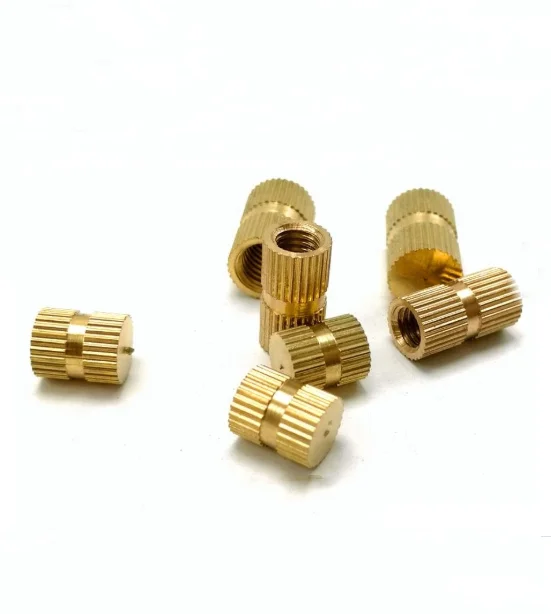 Пользовательская Точная пресс-сжатого рифленой Латунная гайка с кольцевой вставкой