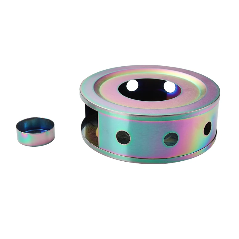 hot  Tea Pot Warmer Stainless Steel Tea Warmer with Tealight Holder silver multicolor black color