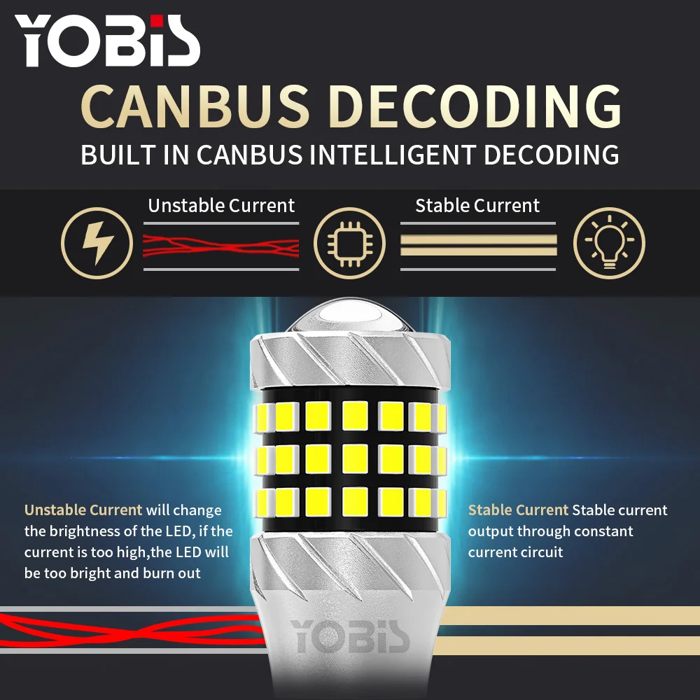 Автомобильная светодиодная лампочка YOBIS T15 2016 57SMD 921 912 W5W автоуказатель поворота Задний резервный тормоз Canbus безошибочная лампа автомобиля W16W LED