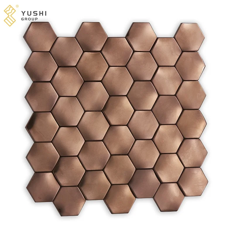 Yushi Group New arrival antique brass scrobiculate mosaic for Kitchen Washroom Wall Stone Tiles