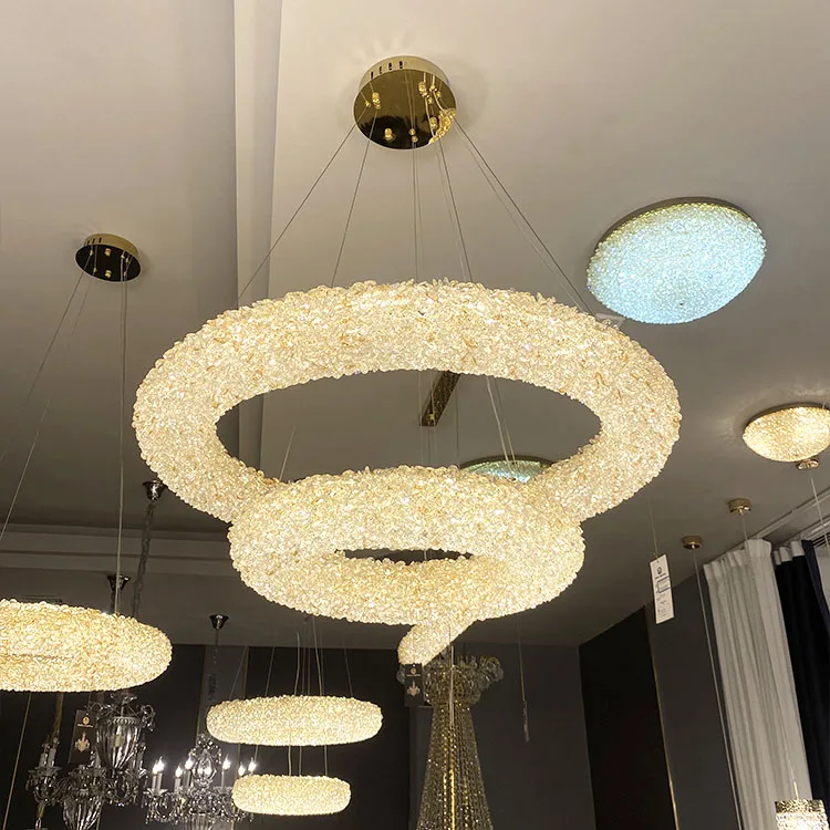 Luxury Crystal Chandelier Lamp For Hotel  Lobby Villa Banquet Hall Weddings Tables Oval Crystal Chandelier