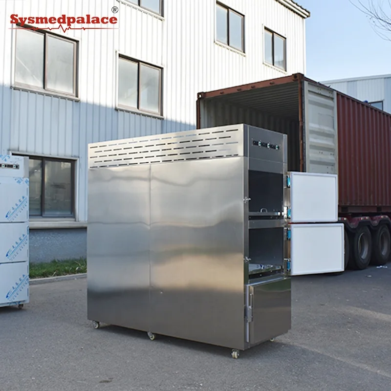 Sysmedical Morgue Room New Design Fast Delivery Cadaver Refrigerator 3 Bodies Mortuary De Almacenamiento Corporal