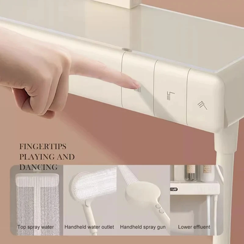 Music Shower Set Bathroom Home Digital Display Bluetooth Three Keys With Speaker Remote Control Pressurized Nozzle With Sound