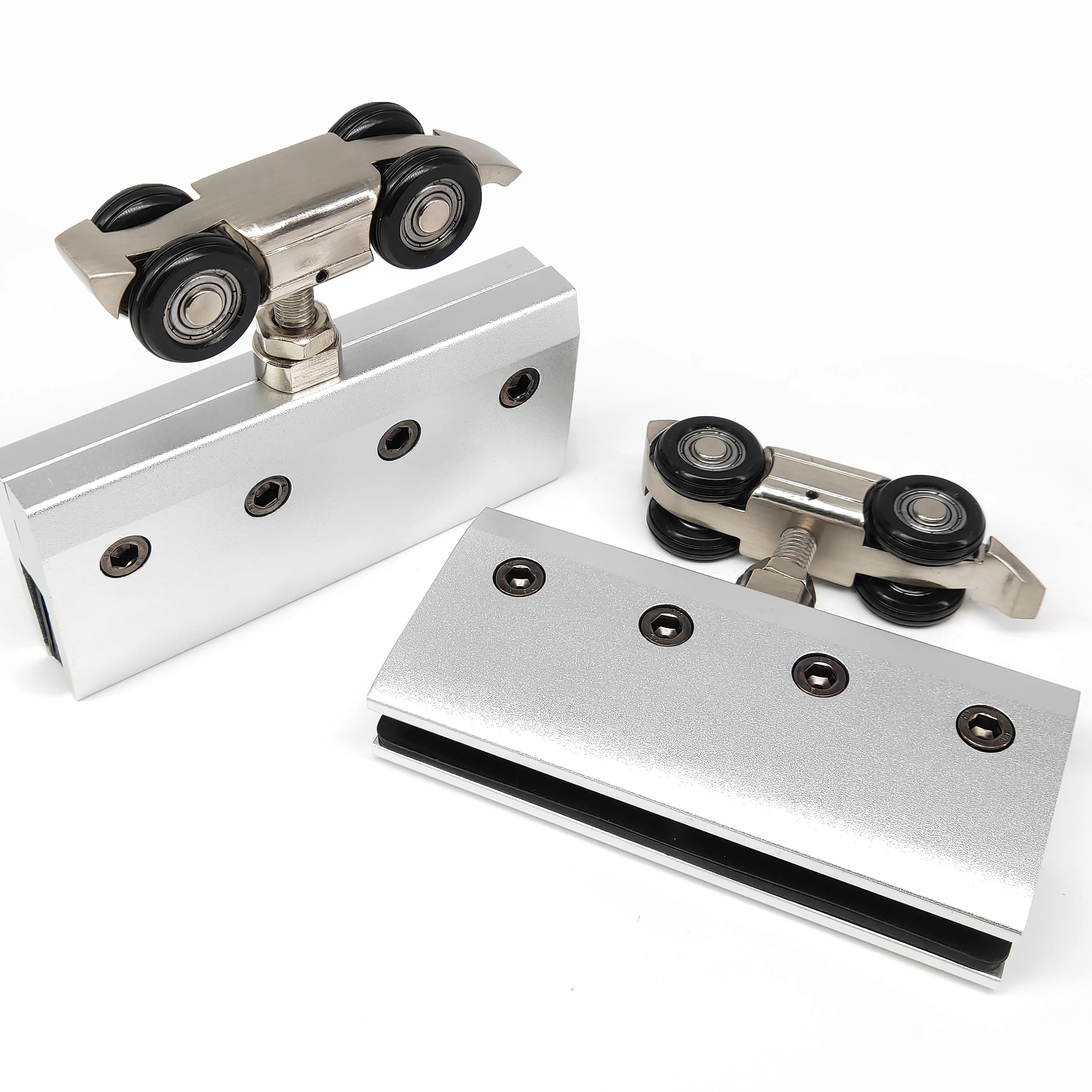 Floor guide parts 4 wheels aluminum sliding door track roller