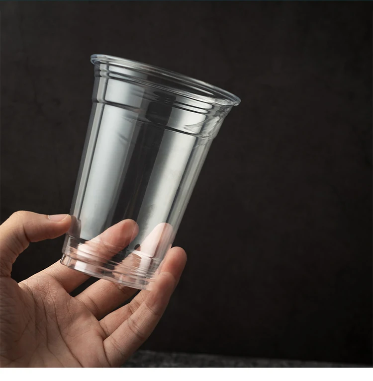 High Quality Cold Coffee Tea Cup PET Transparent Reusable Plastic Cup Custom logo Printing  12oz 16oz 20oz 24oz