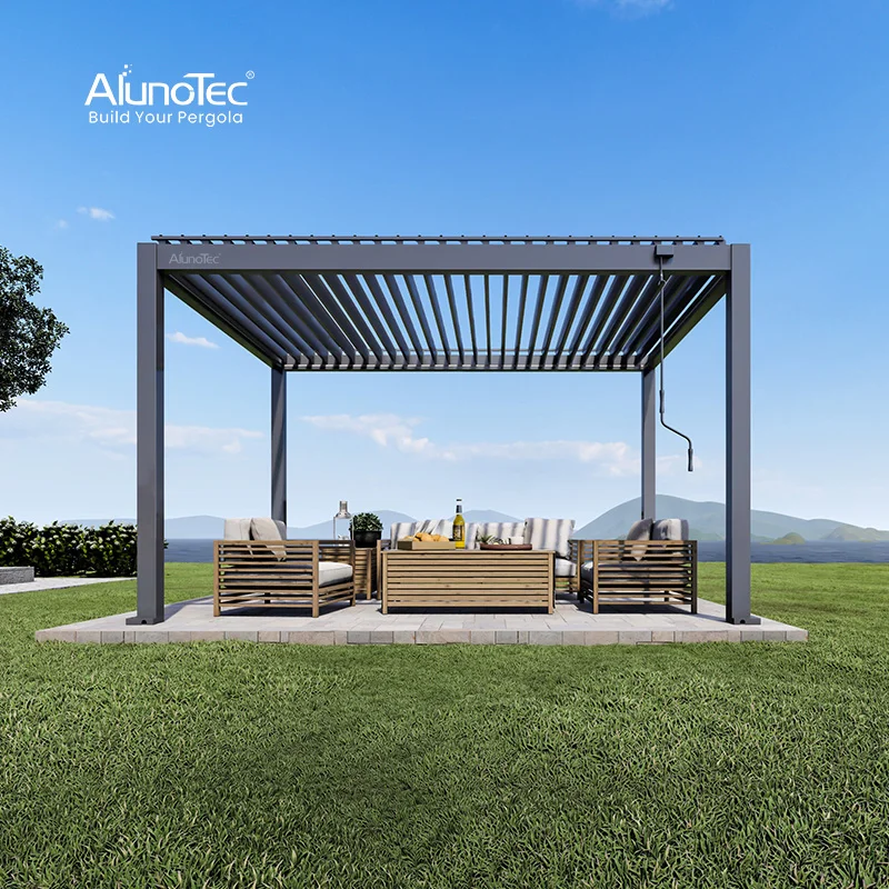 Four Seasons 4x3 3x4 Motorized Electric Aluminum Outdoor Aluminium Sides Roof Pergola
