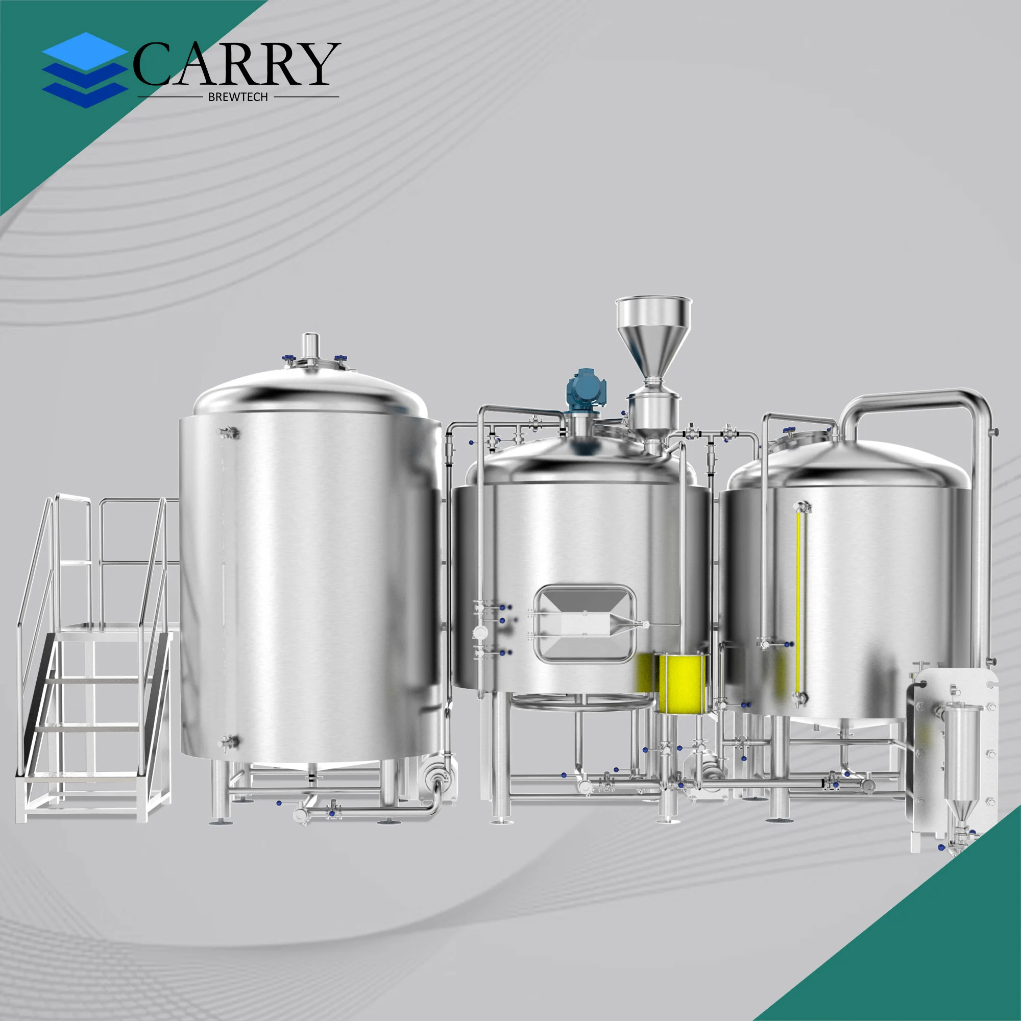 China supplier 1000L 1500l 2000l 3-Vessel brewhouse stainless steel beer micro brewing equipment turnkey system