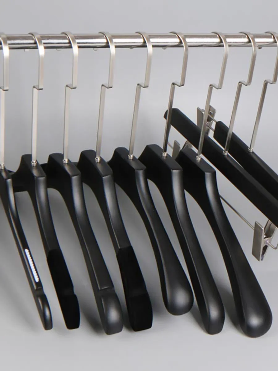 High Quality Black color Wooden Clothes Hangers Wooden Suits Coats Pants hangers