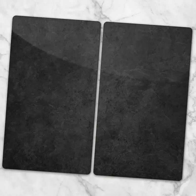 Gray Tempered Glass Chopping Board and Black Board 30x52cm Custom Cutting Boards for Kitchen