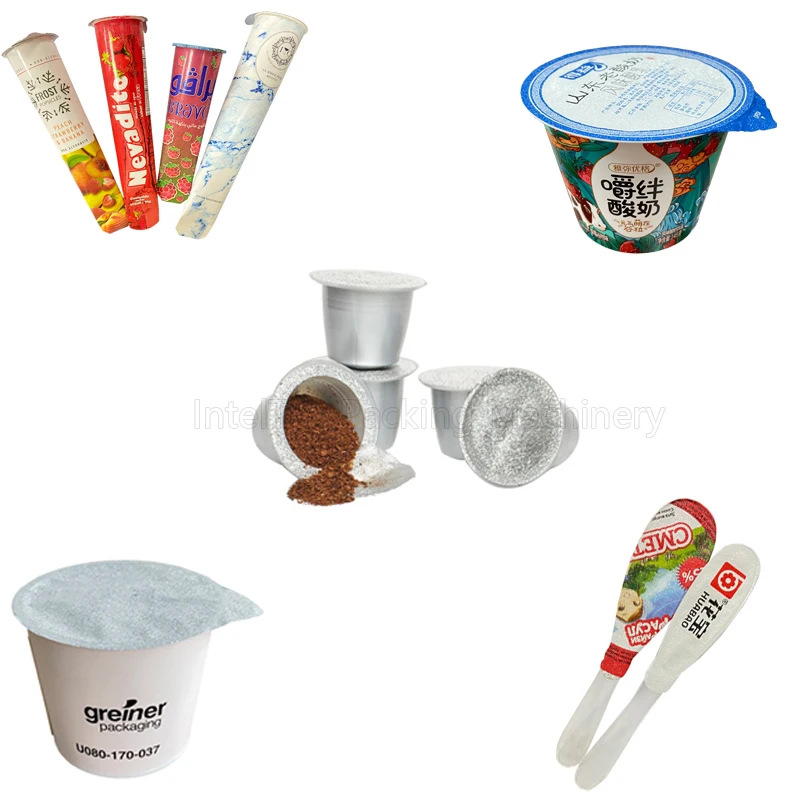 Semi Automatic Small Drinks Yogurt Cup Sealing Machine One Time Four Cups Customized Calippo Tube Tea Cup Aluminum Foil Sealer