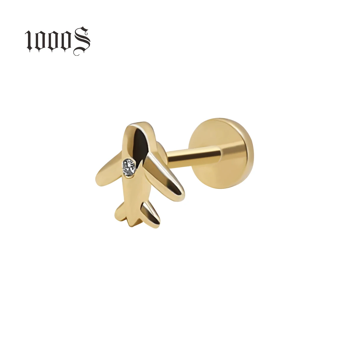 1000S желтого золота самолета Форма Ювелирные изделия 14K, покрыто настоящим золотом с бриллиантами серьги по низкой цене ювелирные изделия для женщин подарок