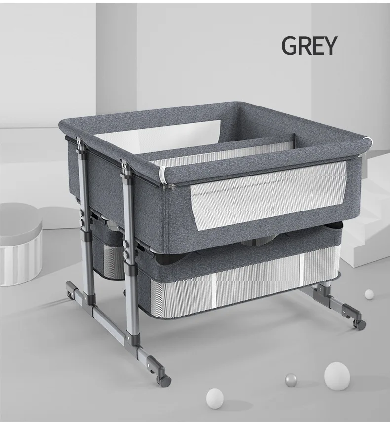  Multi Function Foldable Portable electronic Baby Cot Swing crib and cot for twins children