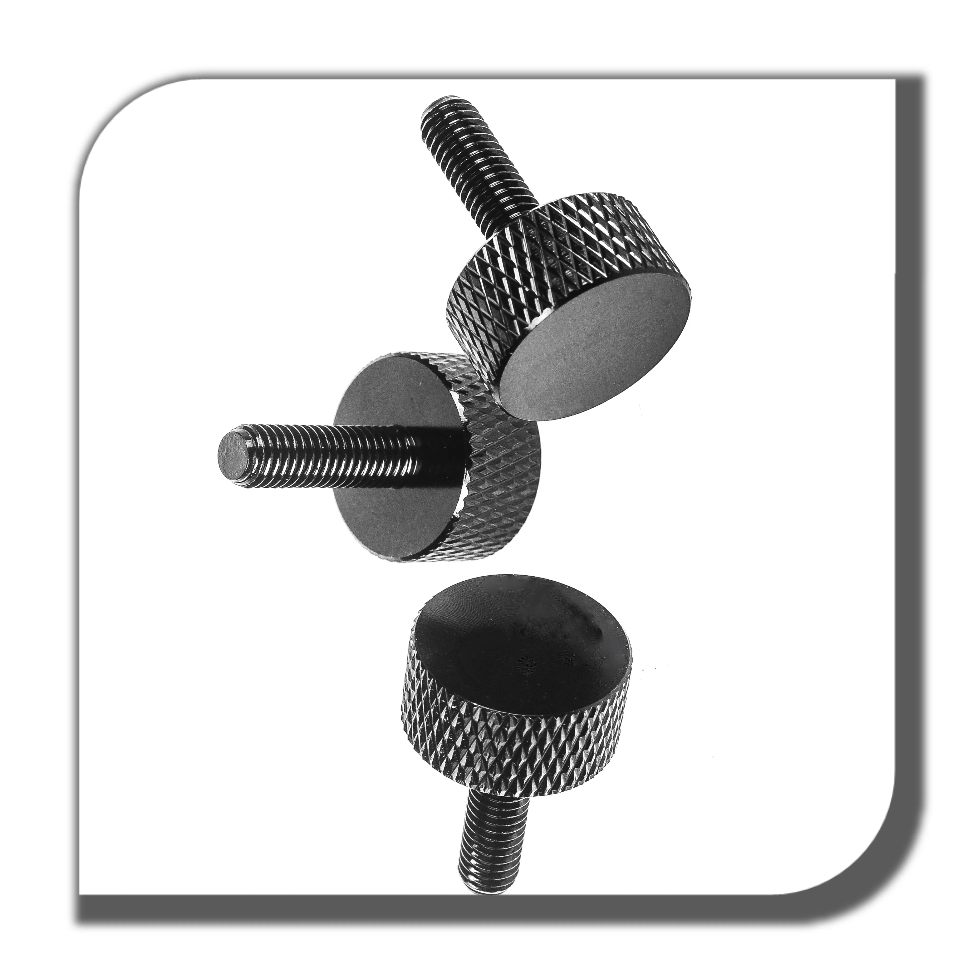 black anodized M6 screw aluminum screw knurling thumb screw