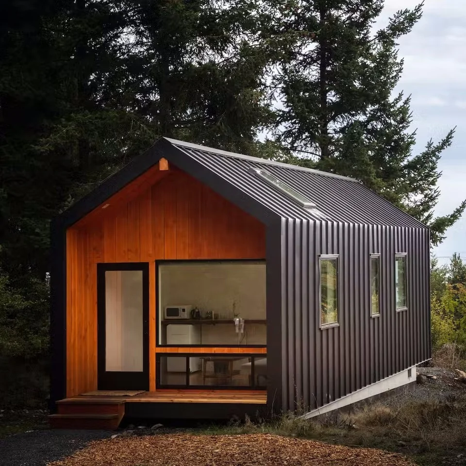 Luxury Design Light Gauge Steel Structure Container Home Steel Casa Modular Prefabricated cabin a frame roof Villa Prefab Houses