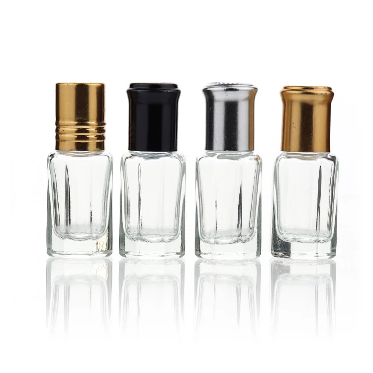 Factory Custom 10ml Roll On Octagonal Shape Glass Bottle With Gemstone Roller ball Clear Blue Amber Glass Roller Bottles